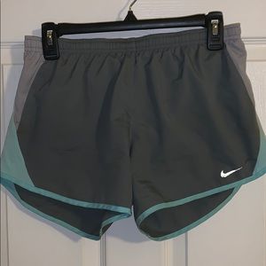 Gray/light gray/light blue Nike athletic shorts